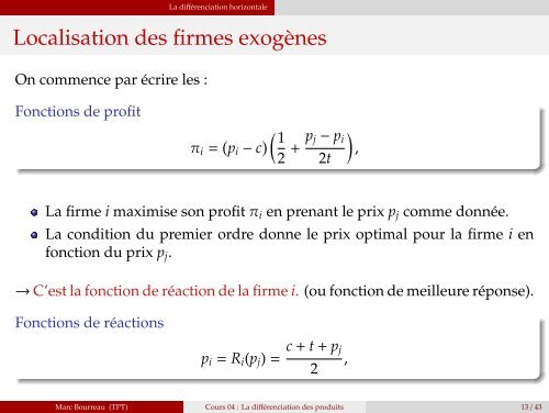 La diffÃ©renciation des produits - (SES) de Telecom ParisTech