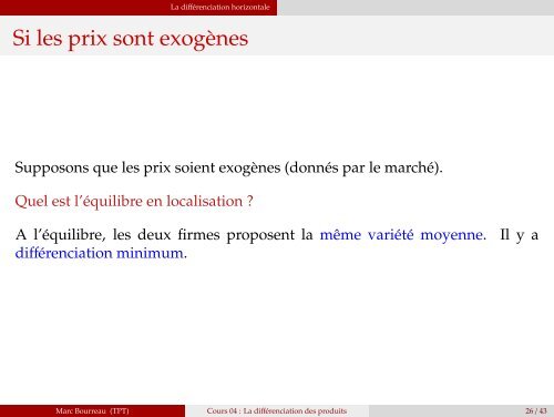 La diffÃ©renciation des produits - (SES) de Telecom ParisTech