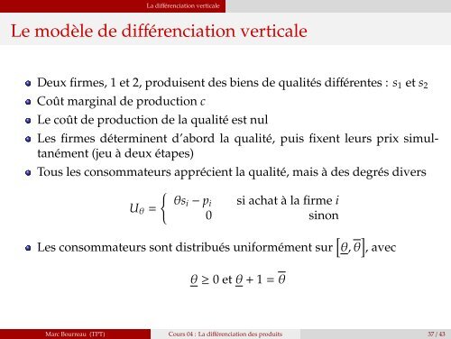 La diffÃ©renciation des produits - (SES) de Telecom ParisTech