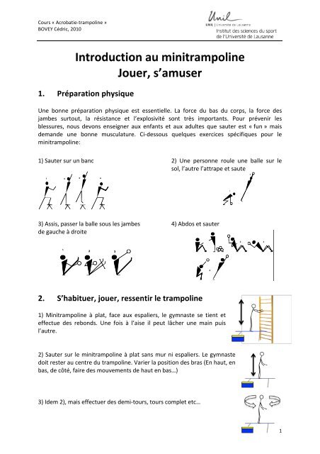 Introduction au minitrampoline – Jouer - FSG Vevey-Ancienne