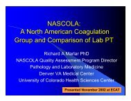 NASCOLA: A North American Coagulation Group and Comparison ...