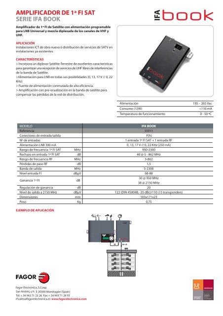 amplificador de 1ª fi sat serie ifa book