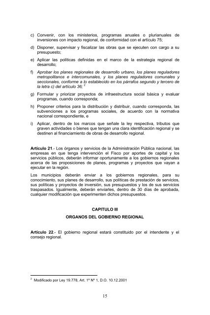 ley nÂº19.175, organica constitucional sobre gobierno y ...