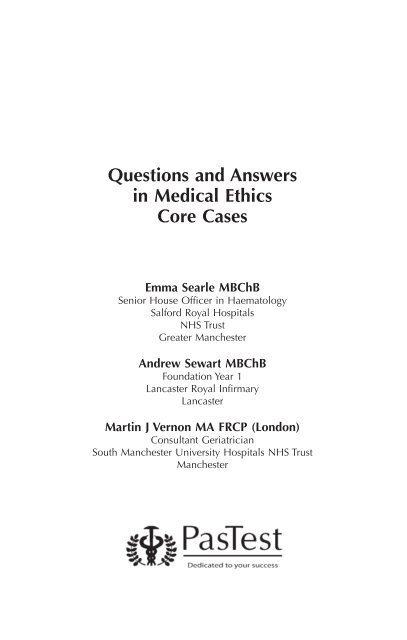 Questions and Answers in Medical Ethics Core Cases - PasTest