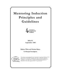 Mentoring Induction Principles and Guidelines - Council for ...