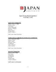 Japan Society Board Committees As of July 2, 2012