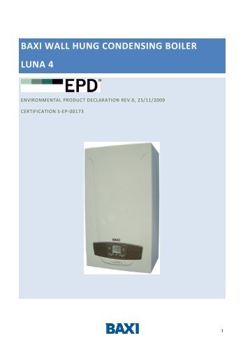 BAXI WALL HUNG CONDENSING BOILER LUNA 4