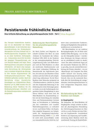 Persistierende frühkindliche Reaktionen - Therapie für Kinder