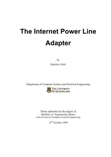 The Internet Power Line Adapter - University of Queensland