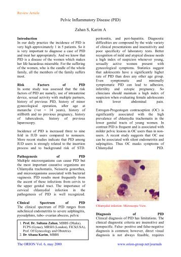 Pelvic Inflammatory Disease (PID) Zahan S, Karim A - Orion Group