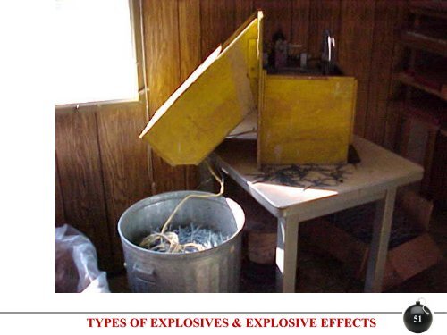 TYPES OF EXPLOSIVES & EXPLOSIVE EFFECTS