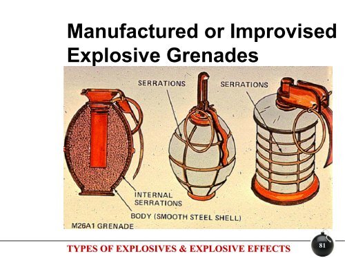 TYPES OF EXPLOSIVES & EXPLOSIVE EFFECTS