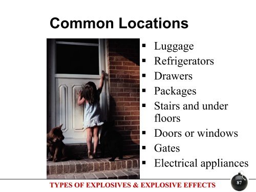 TYPES OF EXPLOSIVES & EXPLOSIVE EFFECTS