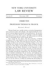 Professor Thomas M. Franck - NYU Law Review
