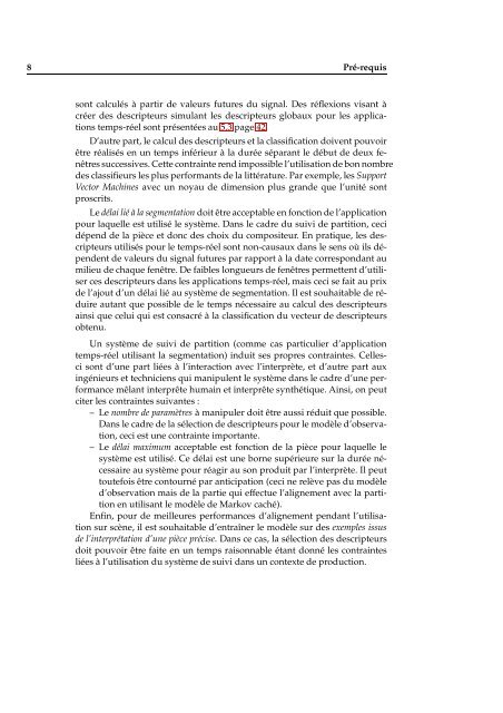 Conception des modÃ¨les d'observation audio temps rÃ©el Ã  l ... - atiam