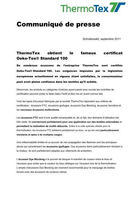 Oeko Tex Zertifizierung_FTC_aktuell_16_09_11_F - ThermoTex