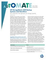 HP StorageWorks D2D Backup Systems and StoreOnce - TECHSOFT