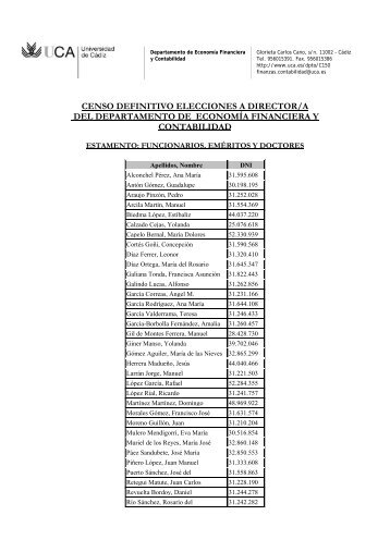 Censo DEFINITIVO por Estamentos - Departamentos