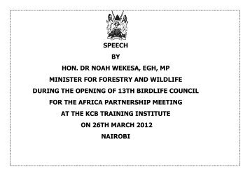 speech by hon. dr noah wekesa, egh, mp minister for forestry and ...