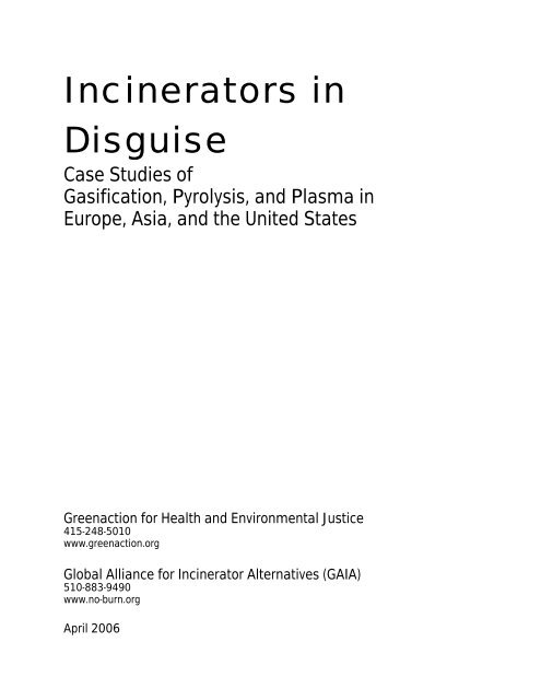 Incinerators in Disguise - GAIA