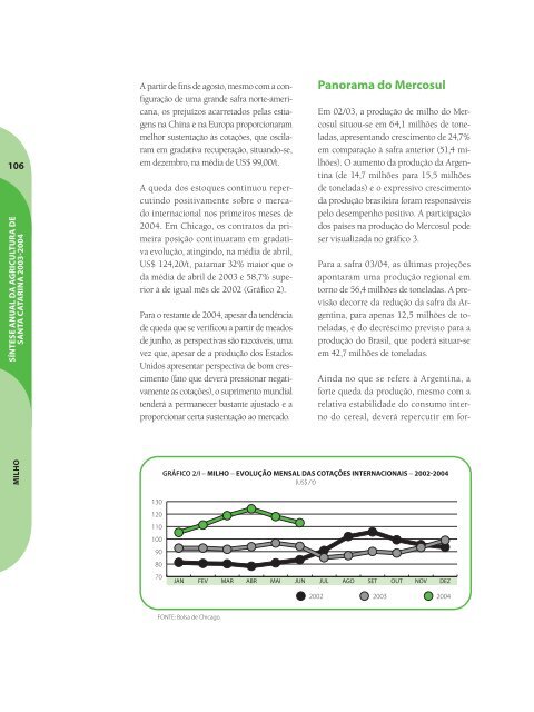 SÃ­ntese Anual da Agricultura de Santa Catarina - 2003-2004 - Cepa