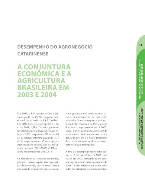 SÃ­ntese Anual da Agricultura de Santa Catarina - 2003-2004 - Cepa