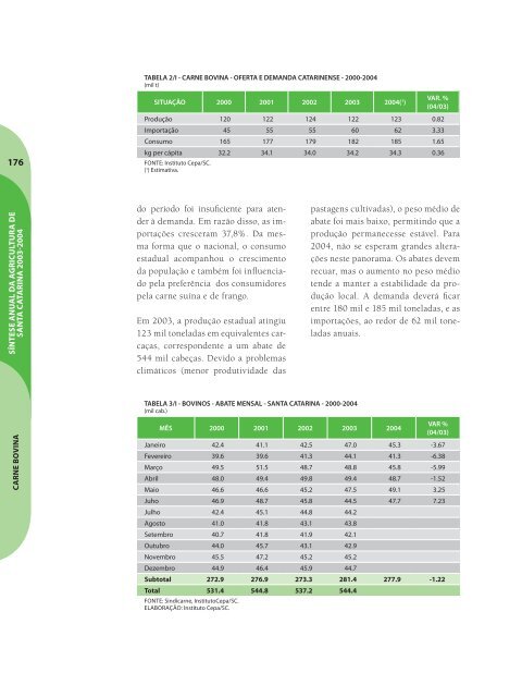 SÃ­ntese Anual da Agricultura de Santa Catarina - 2003-2004 - Cepa