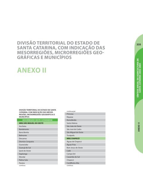 SÃ­ntese Anual da Agricultura de Santa Catarina - 2003-2004 - Cepa