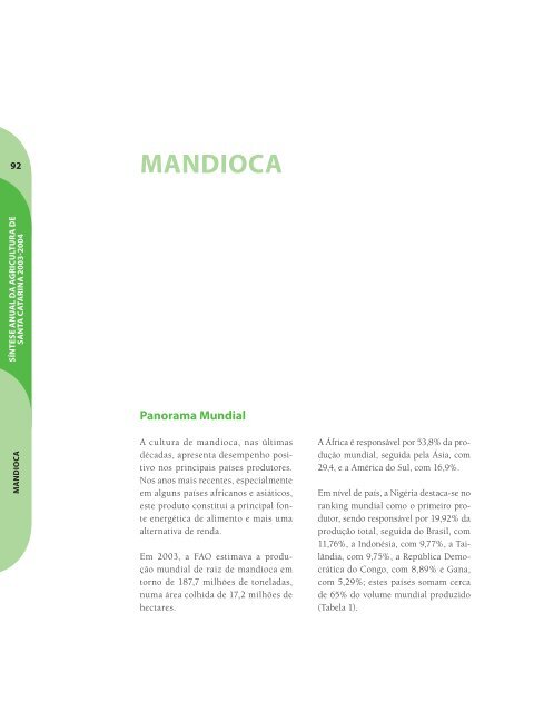 SÃ­ntese Anual da Agricultura de Santa Catarina - 2003-2004 - Cepa