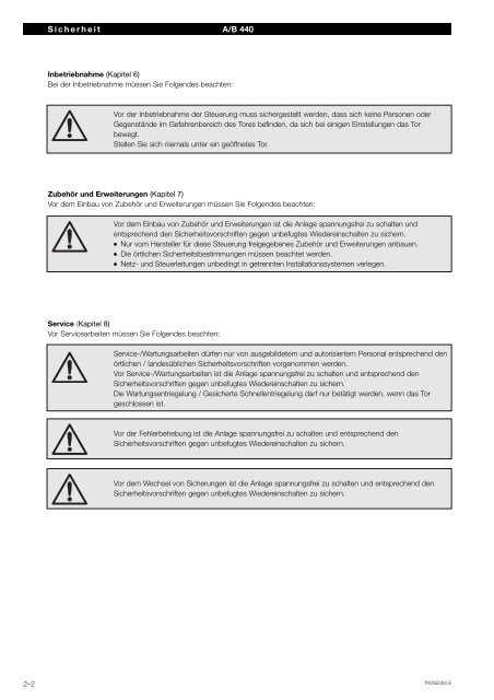 Steuerung Industrie-Sectionaltor A B440