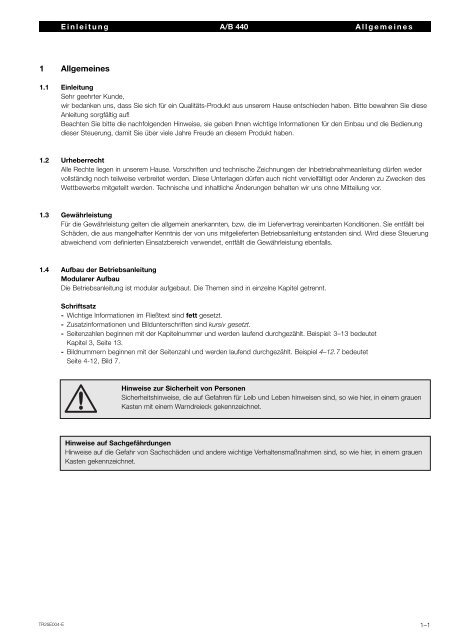 Steuerung Industrie-Sectionaltor A B440