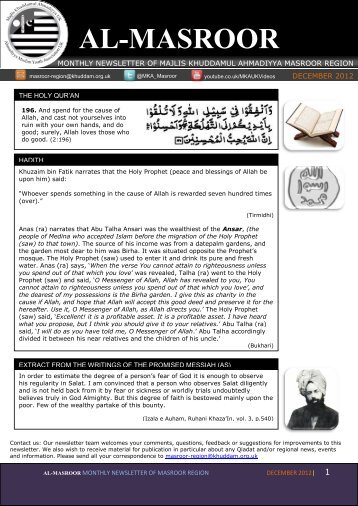 AL-MASROOR - Majlis Khuddamul Ahmadiyya UK