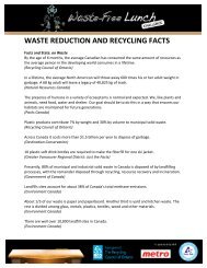 waste reduction and recycling facts - Waste-Free Lunch Challenge