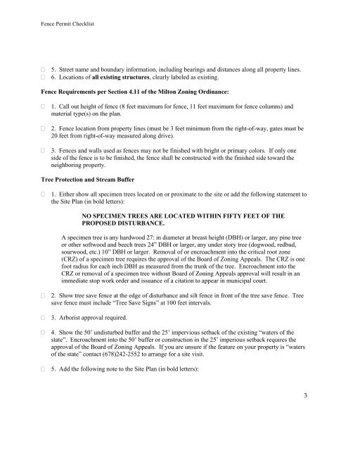 Fencing Checklist.pdf Fence Permit ChecklistOf
