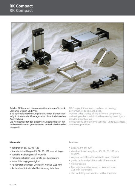 Spindel-Lineareinheiten Linear units with spindle drive