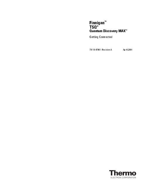 1.2 Connecting the TSQ Quantum Discovery MAX System to the ...