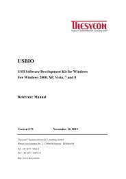 USBIO Reference Manual - Thesycon Systemsoftware & Consulting ...