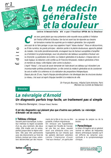 Le mÃ©decin gÃ©neraliste et la douleur - 1 - Institut upsa de la douleur