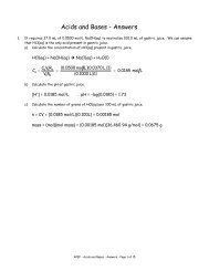 Acids and Bases - Answers