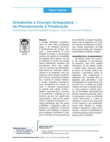 Ortodontia e Cirurgia OrtognÃ¡tica - do Planejamento ... - Dental Press