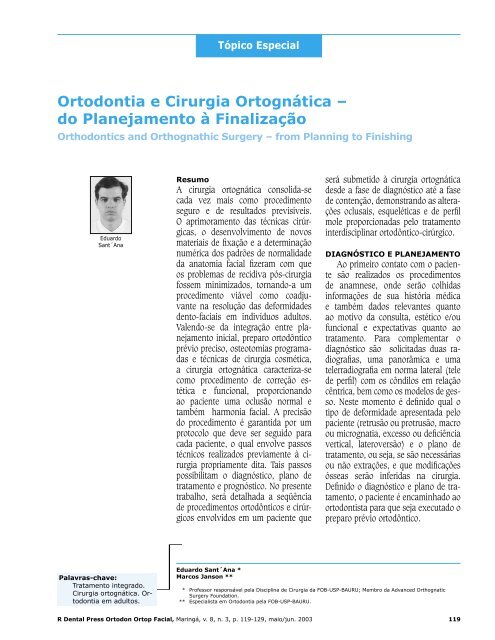 Ortodontia e Cirurgia OrtognÃ¡tica - do Planejamento ... - Dental Press
