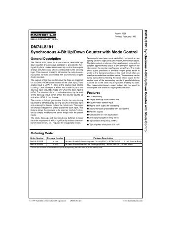 DM74LS191 Synchronous 4-Bit Up/Down Counter with Mode Control