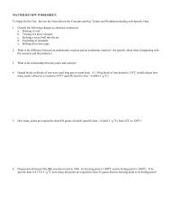 MATTER REVIEW WORKSHEET: - Avon Chemistry