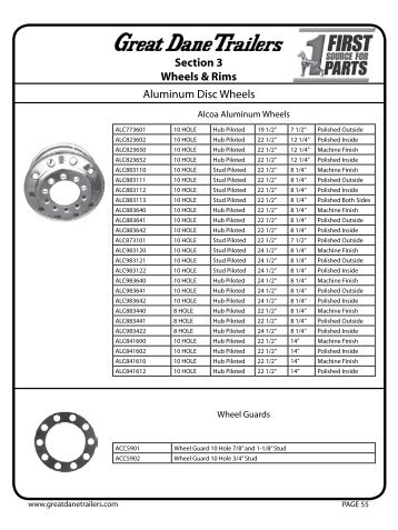 Aluminum Disc Wheels Section 3 Wheels & Rims - Great Dane Trailers