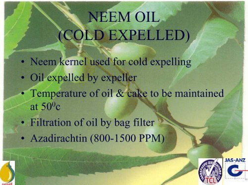 production of value added neem products for pest management