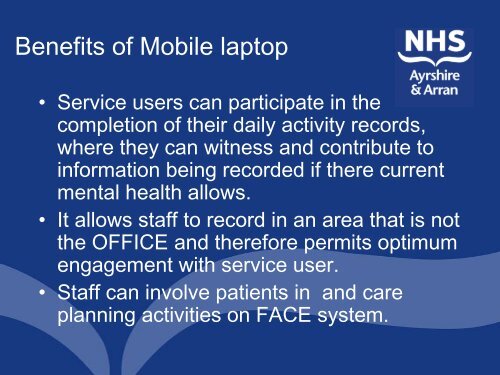 Patient use of IT in mental health recovery â Mark Fleming