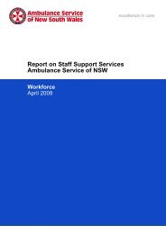 Report on Staff Support Services, April 2009 - Ambulance Service of ...