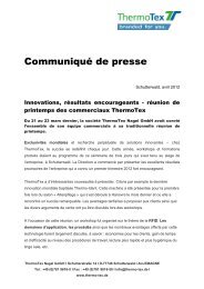 Communiqué de presse -  ThermoTex
