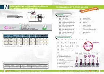 PROGRAMMING OF THREAD MILLING M Solid Carbide Drill and Thread ...