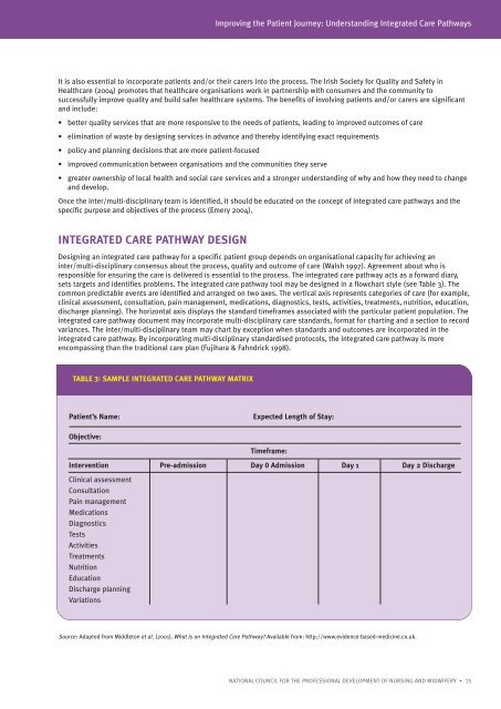 Integrated Care Pathways - PNA